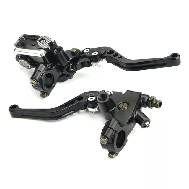 2x 22mm CNC Universal Motorcycle Brake Clutch Lever Master Cylinder Reservoir