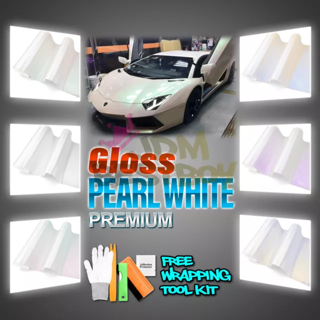 Premium Gloss Pearl White Vinyl Wrap Full Entire Car Auto Sticker Bubble  Free