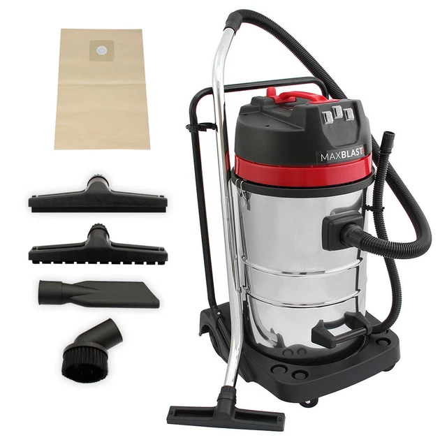Industriestaubsauger Nass und Trocken 80L AUTOWASCHSET 6 Stck. kostenloses Kit 3000W