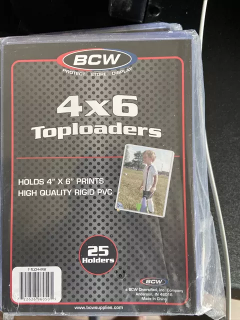 Pack of 25 BCW 4 x 6 Postcard / Photo Rigid Hard Plastic Topload Holders 4x6