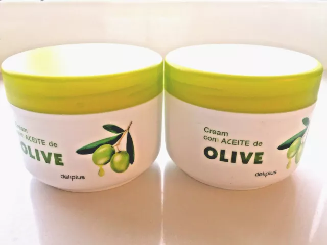 2x Deliplus Olive Body Cream 2x 250ml (8.8 floz) new packaging