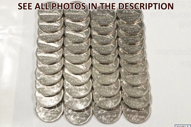 NobleSpirit No Reserve (CX) 1957 Canada 5c Nickels Uncirculated Roll
