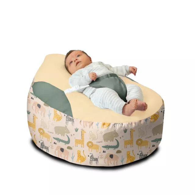 Baby Beanbag Gaga Safari Friends Support Chair for Babies Machine Wash - rucomfy