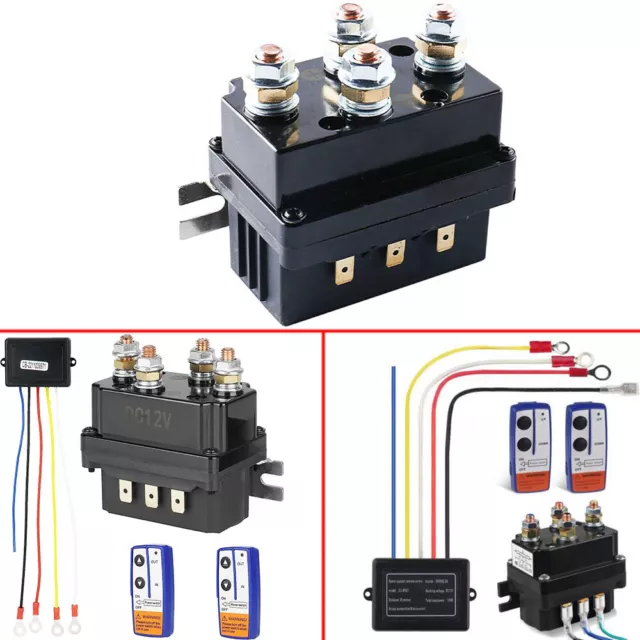 Seilwinden Magnetschalter Relais Schütz + Fernbedienung DC 12V 2000-5000lb 500A 2