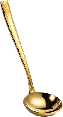 IMEEA Mestolo piccolo con beccuccio martellato in acciaio inox 18/10 oro mestolo per salsa di salsa 