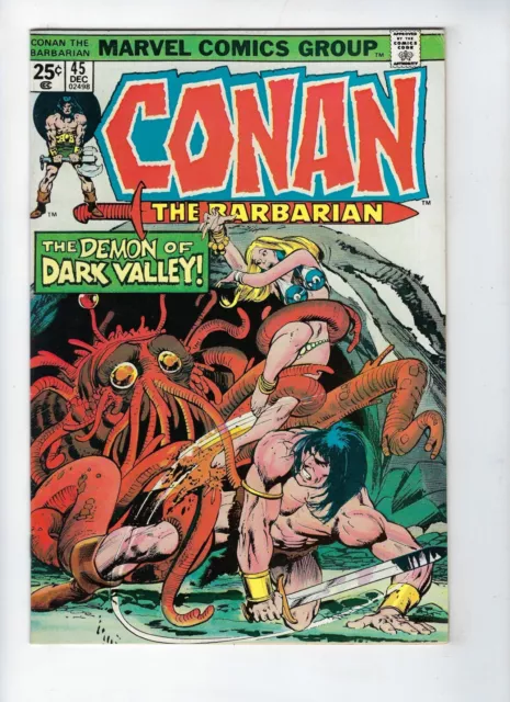 CONAN THE BARBARIAN # 45 (The DEMON of the VALLEY, Dec 1974) FN/VF