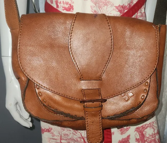 Patricia Nash Leather Saddle Bag Crossbody Purse