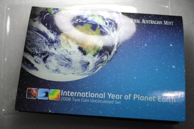 2008 Two Coin Set Planet Earth Brilliant Uncirculated $1 Commemorative #Smo31