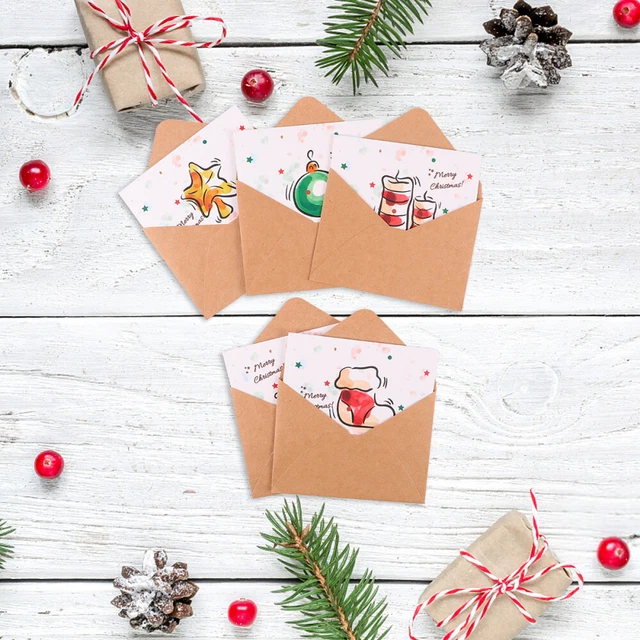 10 piezas Moda Saludo Hermoso Bendición Patrón de Navidad Regalo