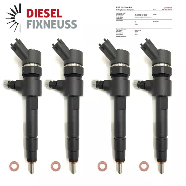 4x Originale Bosch Iniettore Fiat/Alfa Romeo/Lancia 1.9 JTD 0445110119