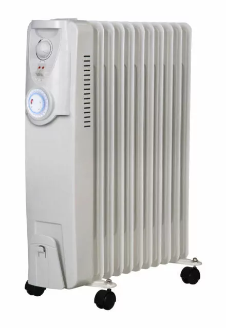 Heller HOCH11T 11 Fin Oil Heater with Timer - White