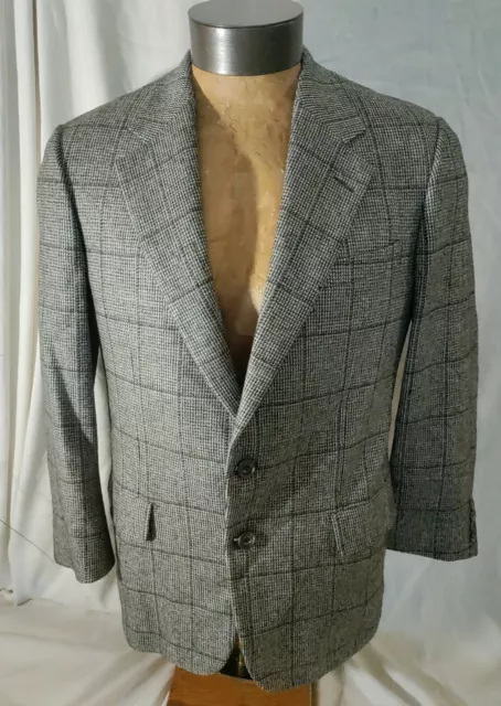 Hickey Freeman Canterbury Lambswool Two Button Sport Coat Jacket 40S VTG MINT