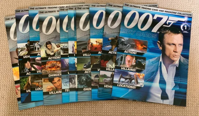 James Bond 007 Commander Spy Cards Magazines Issues 1-11 Rare