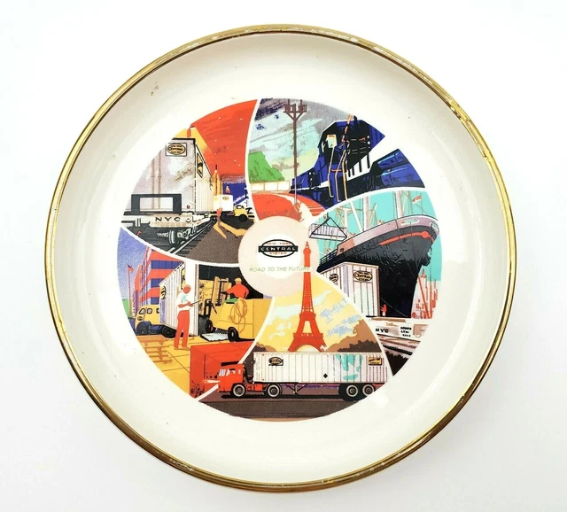 Vintage Finney Company New York Central System Road To The Future Ashtray 6-3/4"