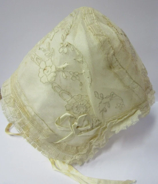 Bonnet Ancien Français Bébé Poupée Ancienne En Porcelaine