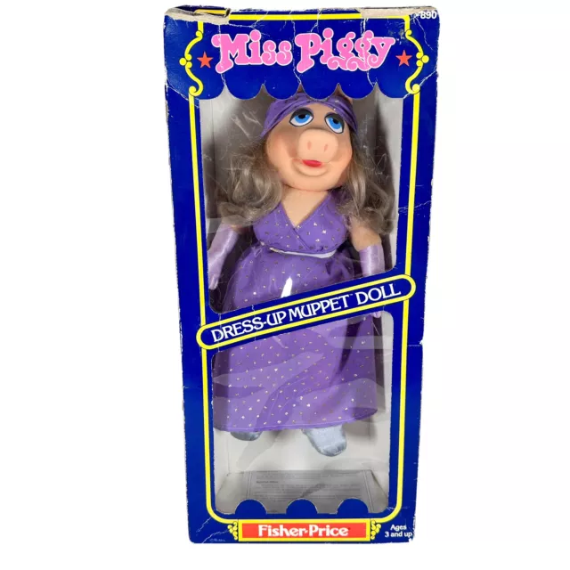 Vintage Miss Piggy Dress Up Muppet Doll 1981 Fisher Price  Jim Henson
