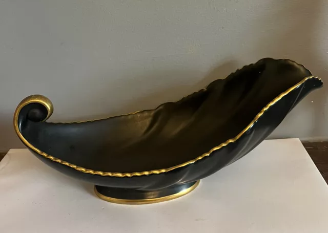 Vintage Stunning Carltonware Hand Painted Vase Black Gold Retro