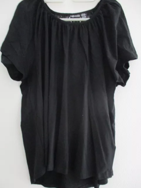 Top femme noir dos dentelle Taille 52/54 en coton bio neuf avec étiquette