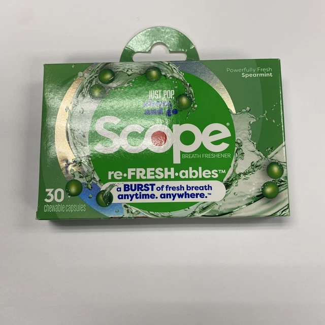 REFRESCANTE DE ALIENTO Scope | 30 cápsulas masticables | Re-fresh-ables Spearmint ORAL