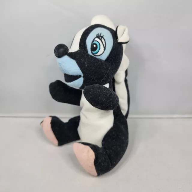 Disney Store Bambi - Flower - Black & Blue Skunk Soft Plush Beanie Toy Beanbag