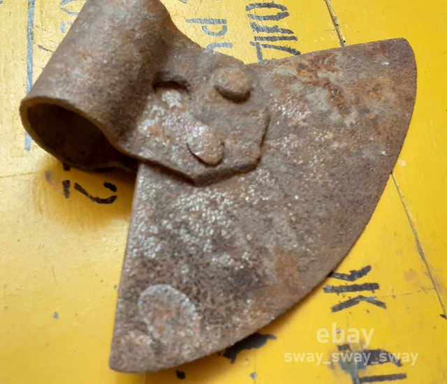 Еarly antique  AXE   head  old tool -  light, thin, with rivets