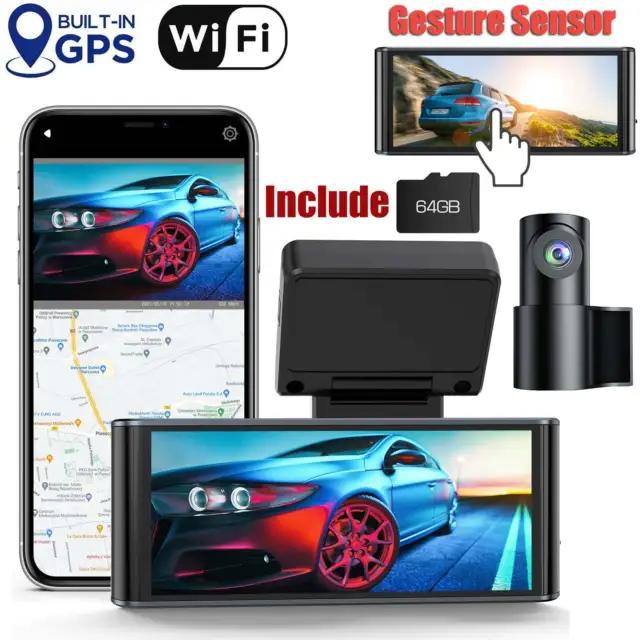 TOGUARD 4K WIFI GPS Dual Dash Cam Front Rear Touchscreen Car Camera  Recorder 64G $145.99 - PicClick AU