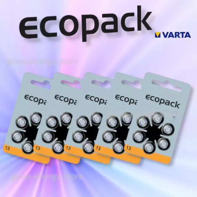30 x VARTA Ecopack Hörgeräte-Batterie Hörgerätebatterien Typ 13 PR48 ZL2 ORANGE