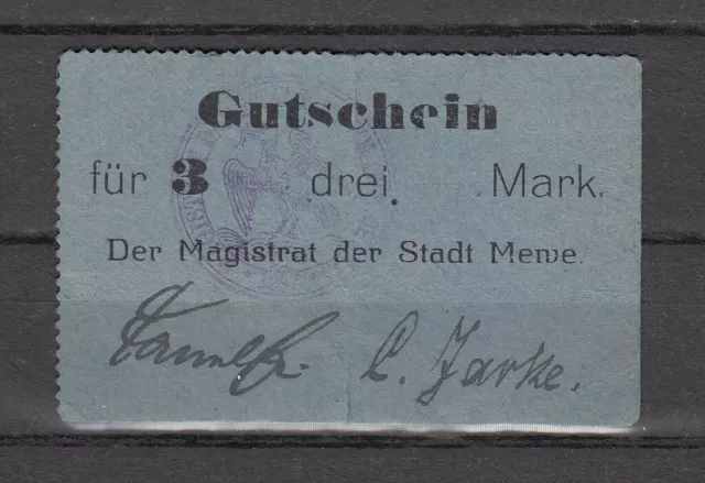 Mewe - City - 3 Mark - O.D Dießner 233.6a - 2 Handunterschriften