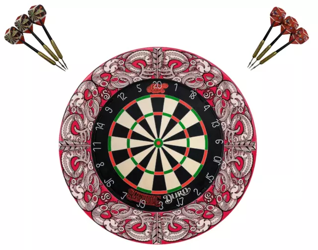 SHOT DARTS Bandit Duro Dartboard, Darts and Shot Darts Anthem Surround Set