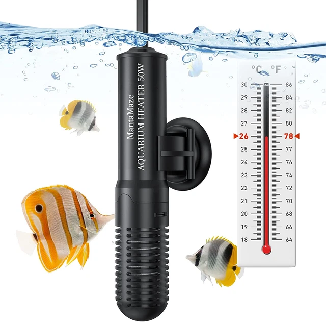 25W Mini Aquarium Heater Betta Fish Tank Heater For 1-12 Gallon Small Fish Tanks