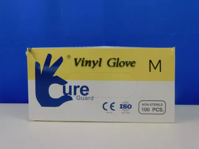 Splashes & Spills Cure Guard 128 - Guantes de vinilo desechables talla M como