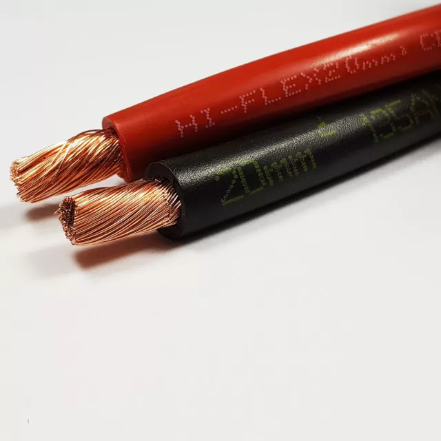 20mm2 135 A Amps Flexible PVC Battery Welding Cable Black Red 1 - 100M M Lengths