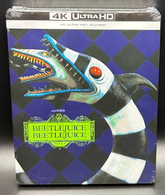 BEETLEJUICE BEETLEJUICE 4K Uhd Bluray Steelbook *Sealed Please Read ...