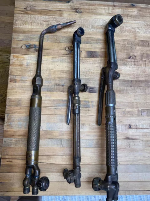 VINTAGE Stambaugh Thompson single torch & Pair 3 TUBE CUTTING TORCH  Brass