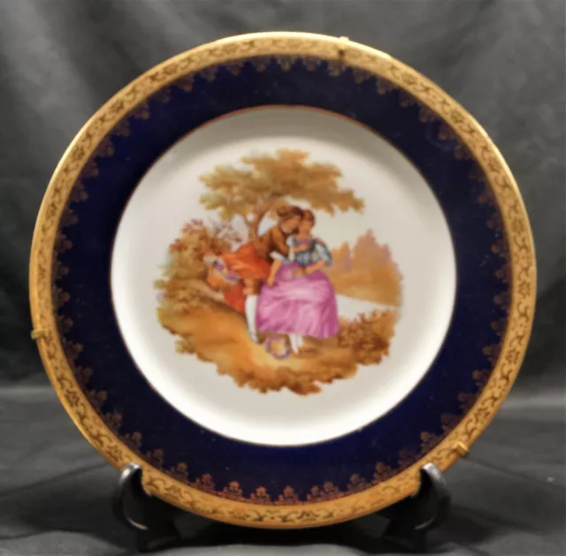 Vintage French Limoges Porcelain Plate Courting Couples