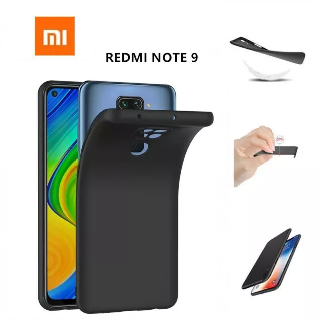 Cover Morbida Custodia Silicone Tpu Nera Opaca pre XIAOMI REDMI NOTE 9