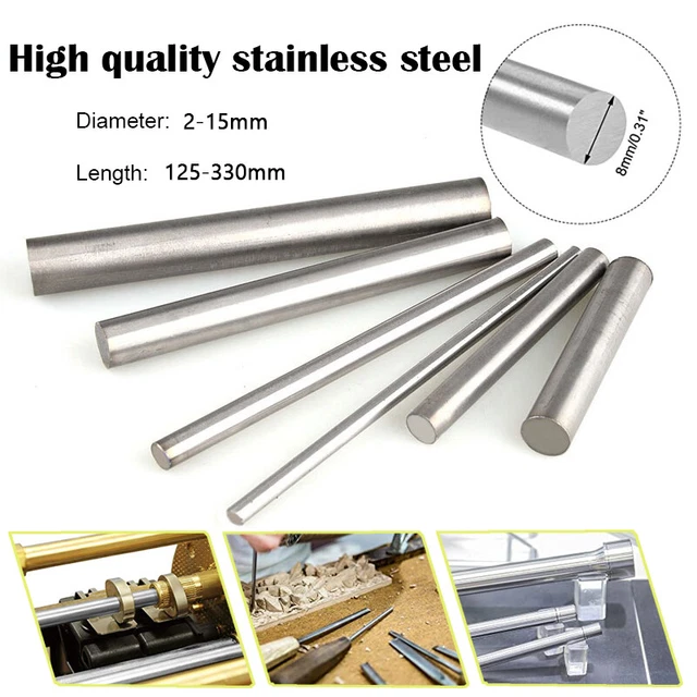 Asta rotonda acciaio inox Ø2-15 mm lunghezza a scelta 125-330 mm materiale rotondo