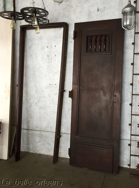 RARE SOLID MAHOGANY INTERIOR DOOR WITH FRAME / RAISED PANELING . L@@k!!