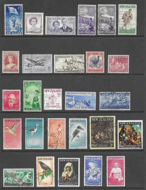 N. Zealand Qe2 Pre Decimal Used Commemoratives, Health,Christmas, Odd Values