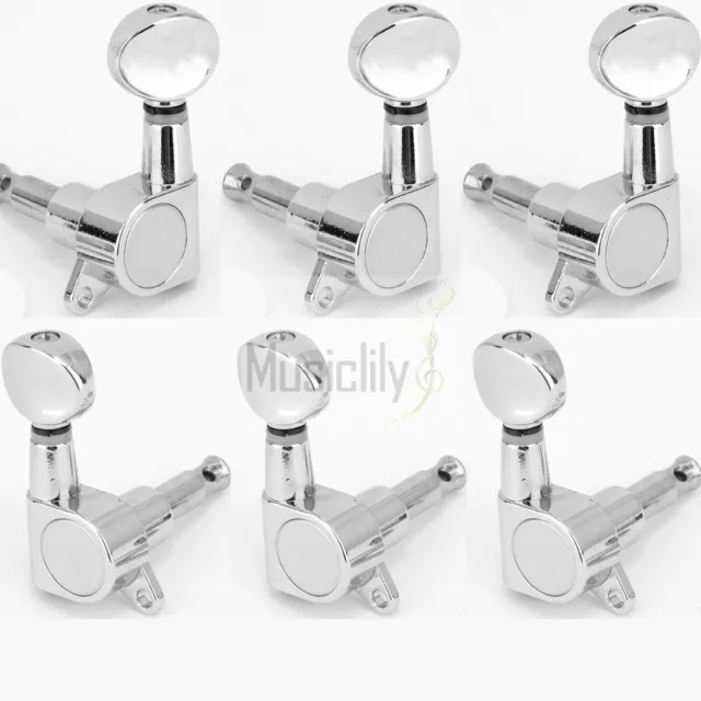 Musiclily 3L3R Chrome Guitar Sealed String Tuners Tuning Pegs Keys Machine Heads