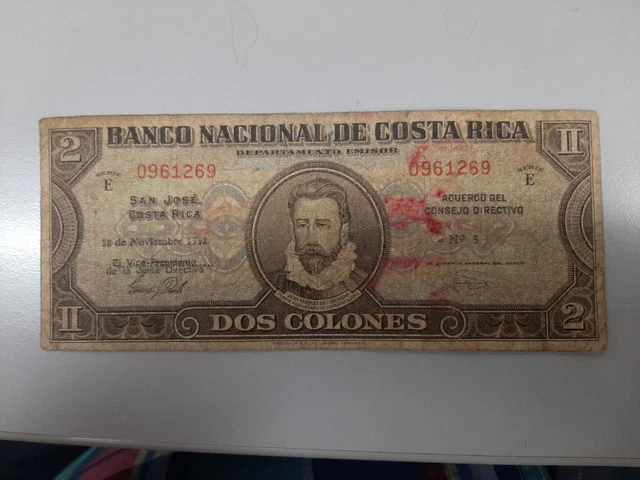 1932 Costa Rica Two Colones    Nice Shape Combine Shipping No Reserve