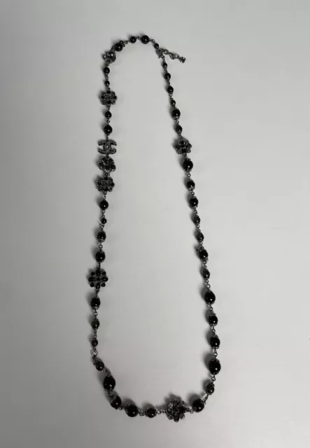 CHANEL Vintage Black Pearls Necklace