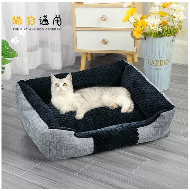 Cama de gato pequeña mediana grande para perro cama de gato cojín lavable suave cesta cálida para mascotas 3