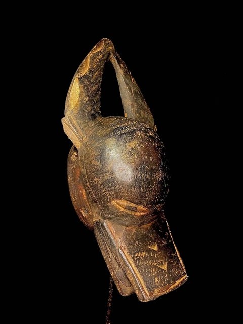 African Mask Antique African Carved Large Black Guro Ceremonial Mask-6344