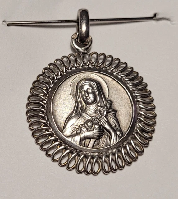 Pendentif ancien en argent massif 8g vintage gros bijou rétro collection - Montres & Bijoux