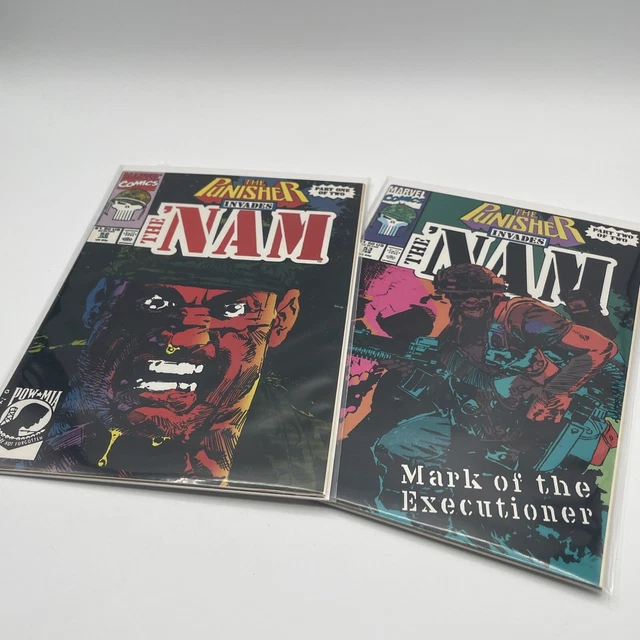 The 'Nam #52 & #53 Newsstand Punisher invades the 'Nam Marvel 1990
