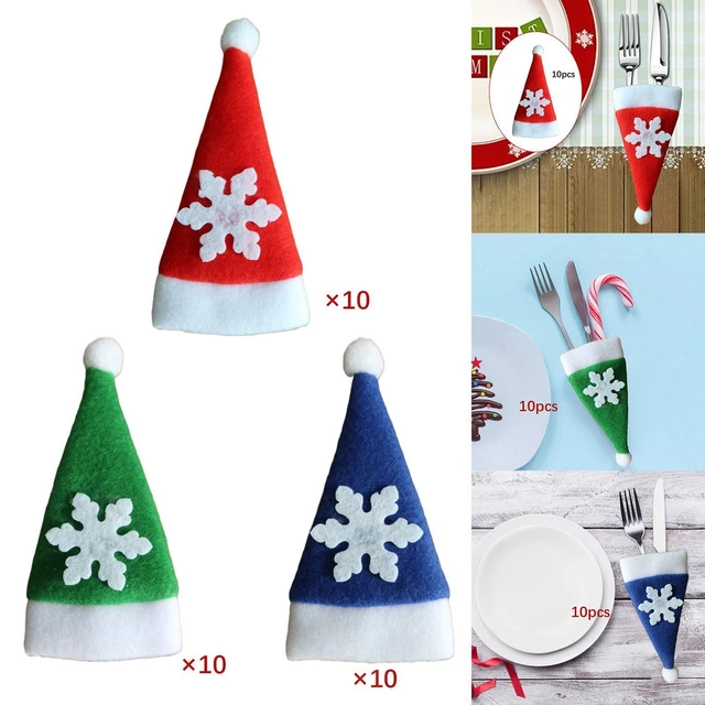 MOROBOR Lot De 24 Porte-couverts De Noël Verts Pour Couverts De Noël
