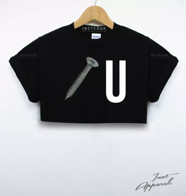 Top Screw You Crop Donna Ragazze Bambini Adolescenti Negozio Divertente Indie Hipster