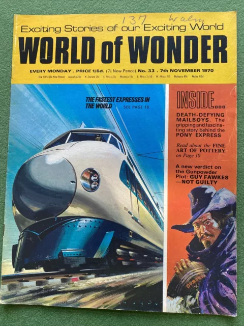 VINTAGE WORLD OF WONDER MAGAZINE No. 33 7 November 1970 Boys & Girls History