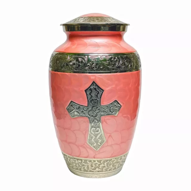 Urne gracieuse en forme de croix rose : urnes de crémation de qualité... 3
